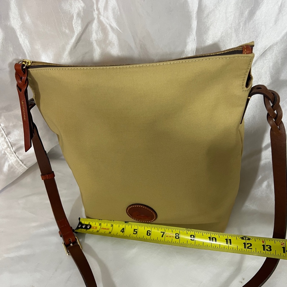 Dooney & Bourke Tan Crossbody Bag with Brown Trim HOBO BAG - Picture 4 of 12